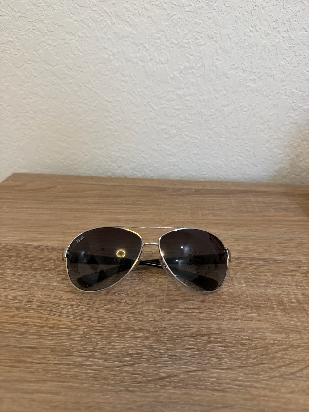Ray-Ban Aviator Sunglasses - Silver Frame with Black Lenses
